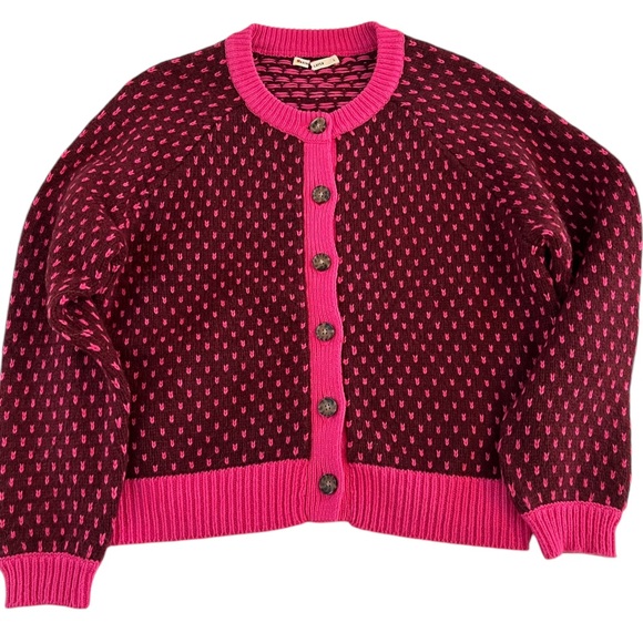 New without Tags. Marine Layer AVA CARDIGAN -WINE/BUBBLEGUM L - Picture 5 of 12